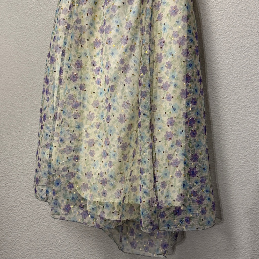 Lucy in the Sky Mesh Sequin Floral Babydoll Dress - Picture 6 of 13